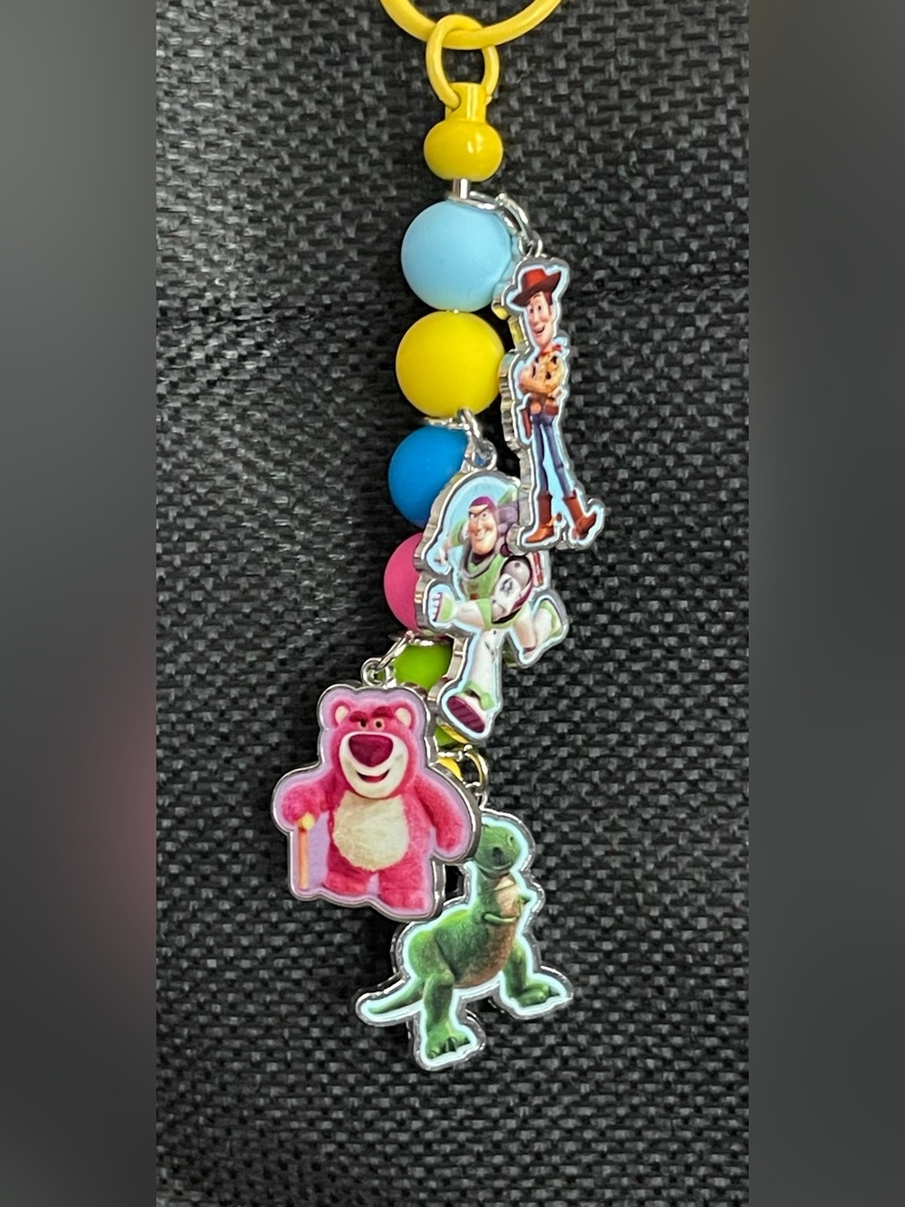 Toy Story Character Charm Keychain - Multicolor Beads